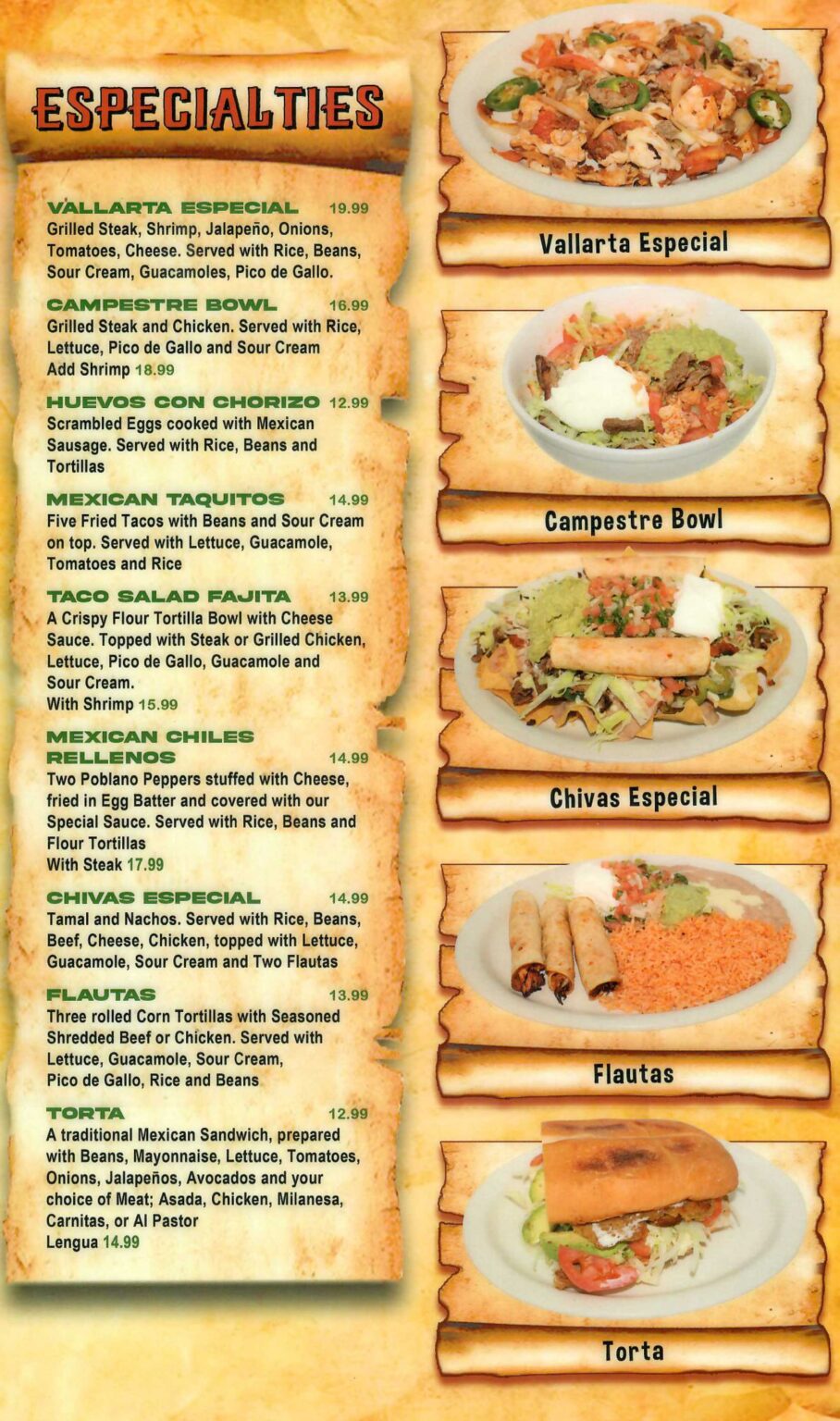 To Go Menu Bohemio Mexican Restaurant