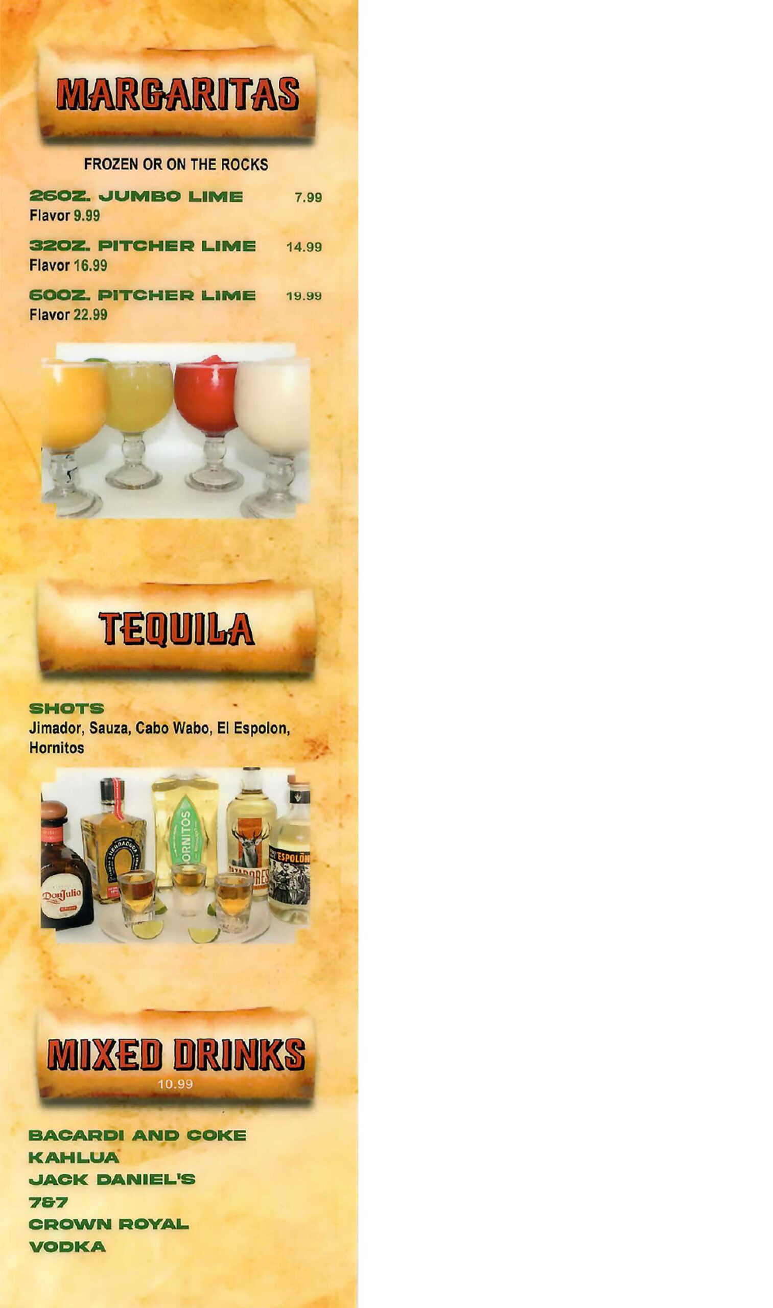 To Go Menu Bohemio Mexican Restaurant